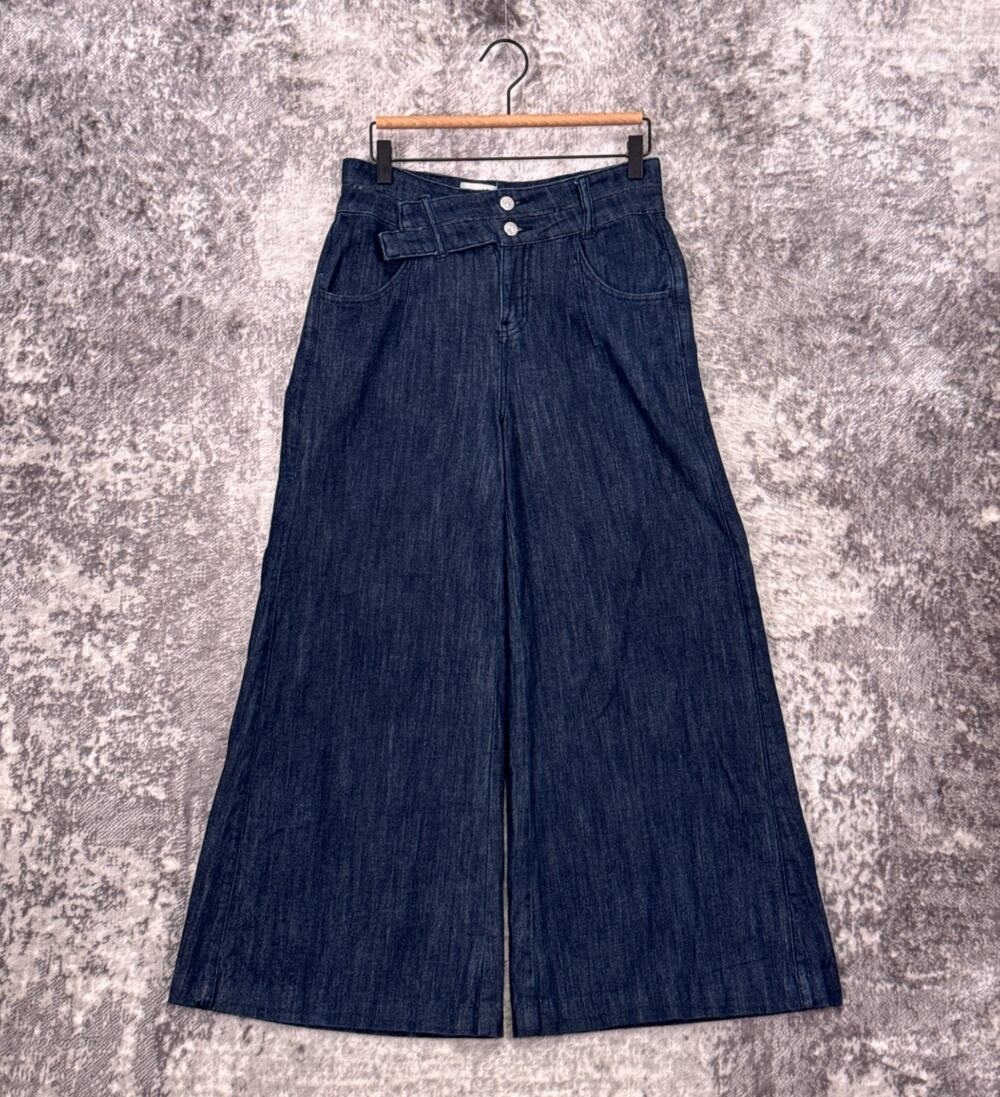Anthropologie Jeans 28 Womens Pilcro Double Waist Trouser Wide Leg Denim